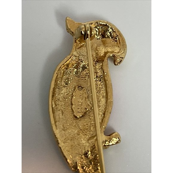 Giovanni Vintage Enamel Parrot Pin Green Yellow Pink - Picture 7 of 8